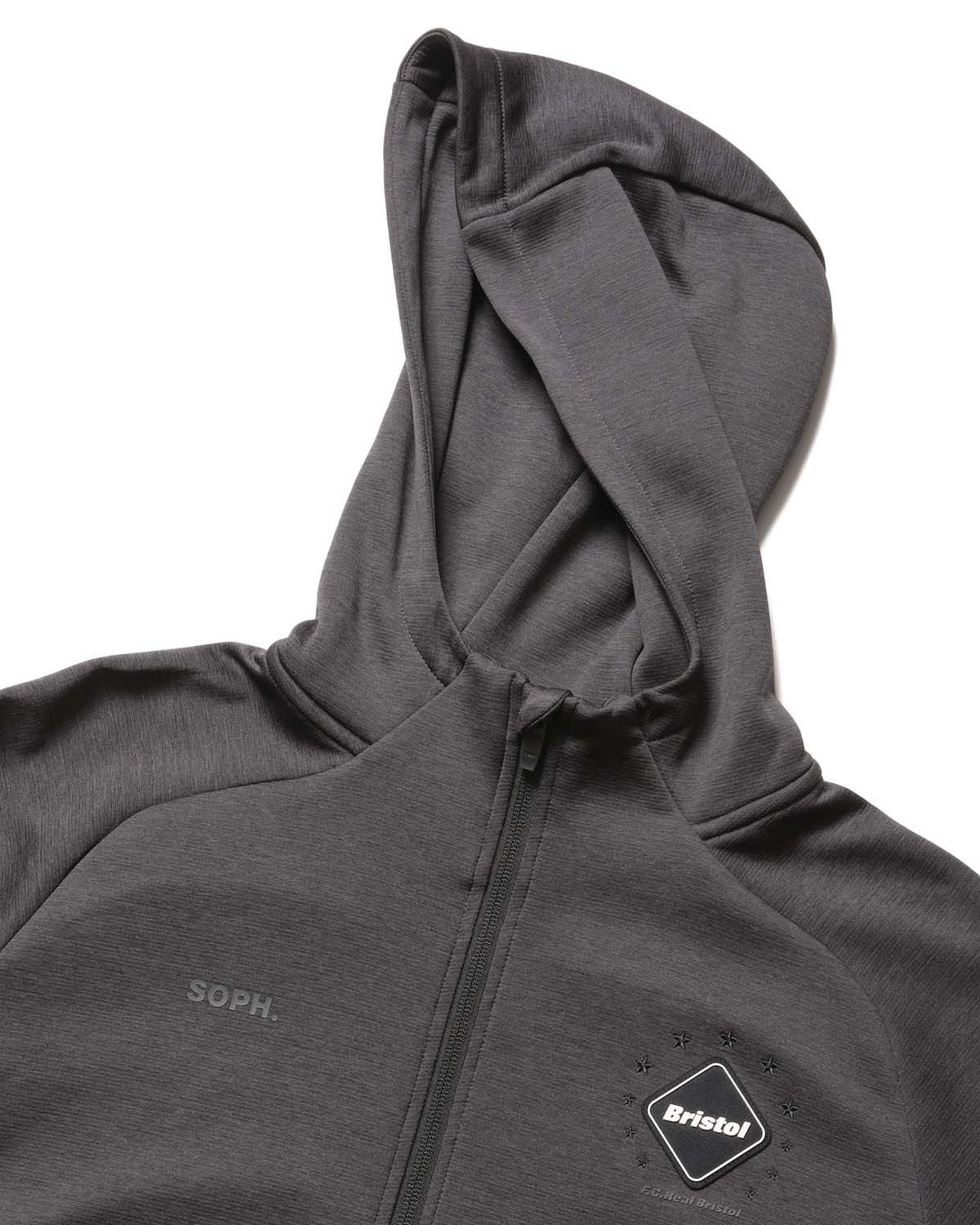 F.C.Real Bristol / QUARTER KNIT ESSENTIAL ZIP-UP HOODIE (Charcoal